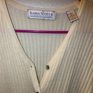 KAREN SCOTT CREAM CARDIGAN